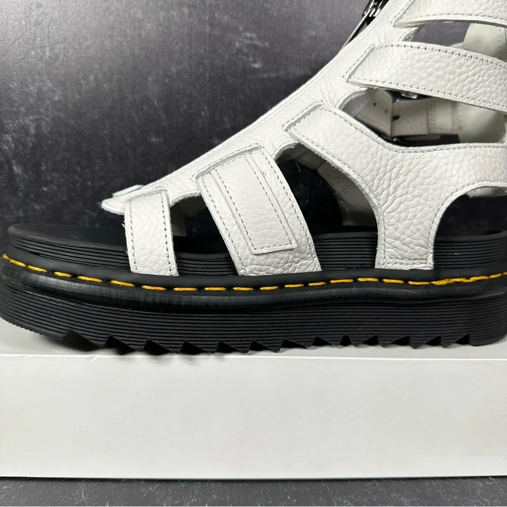 DOC OLSON ZIPPED MILLED NAPPA LEATHER STRAP GLADIATOR SANDALS WOMENS SIZE 8 NEW - Picture 8 of 10